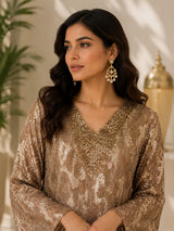 ANTIQUE GOLD SEQUIN RELAXED TUNIC SET